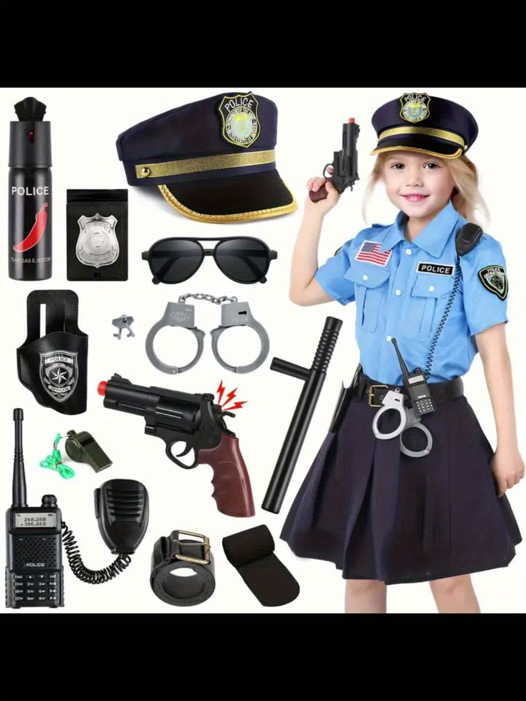 GINMIC Police Costume For Girls, Kids Police Costume, Halloween Costumes For Girls Kids 3-12 , Halloween Gift