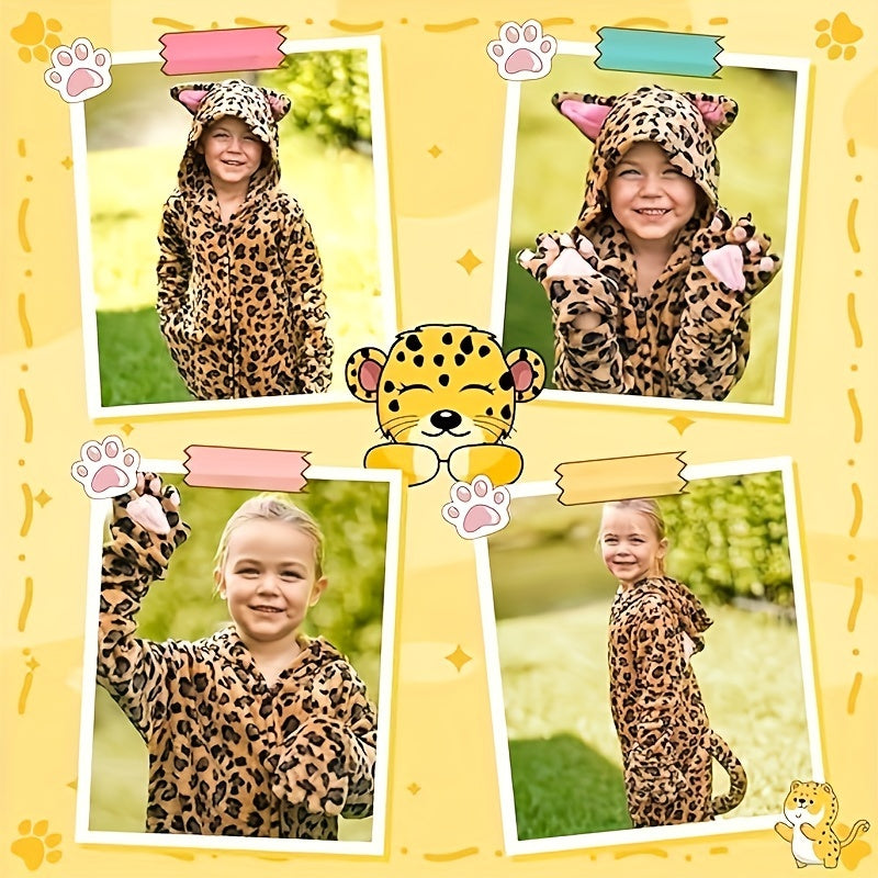 GINMIC Cat Costume For Girls, Leopard Costume, Onesie Brown Leopard Costume For Kids, Halloween Costumes Halloween.