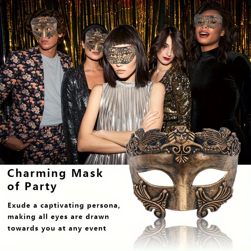 2pcs Vintage Greek & Roman Masquerade Masks For Couples - Perfect For Venetian Carnival, Parties, Bars & Nightclubs