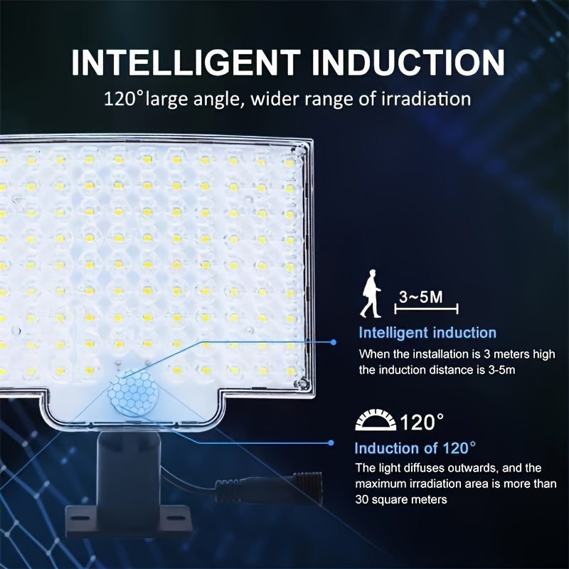 Dual-Pack Solar-Powered LED Lights With Motion Sensor - Waterproof, 135° Wide Beam, Remote Control, Perfect For Gardens & Outdoor Spaces