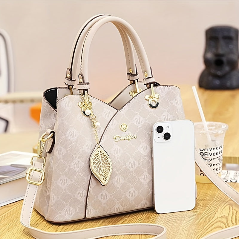 Elegant Ladies Handbag, Fashionable Tote Bag With Shoulder Strap, Luxury Retro Crossbody Purse