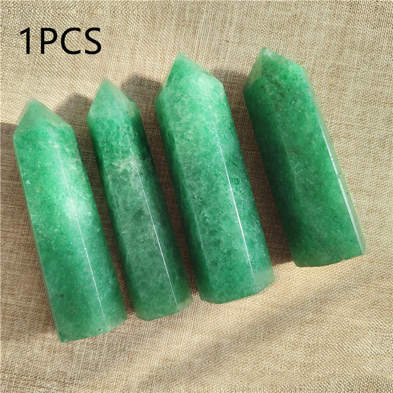 Natural Dongling Jade Crystal Polished Hexagonal Pillar Decorative Ornaments