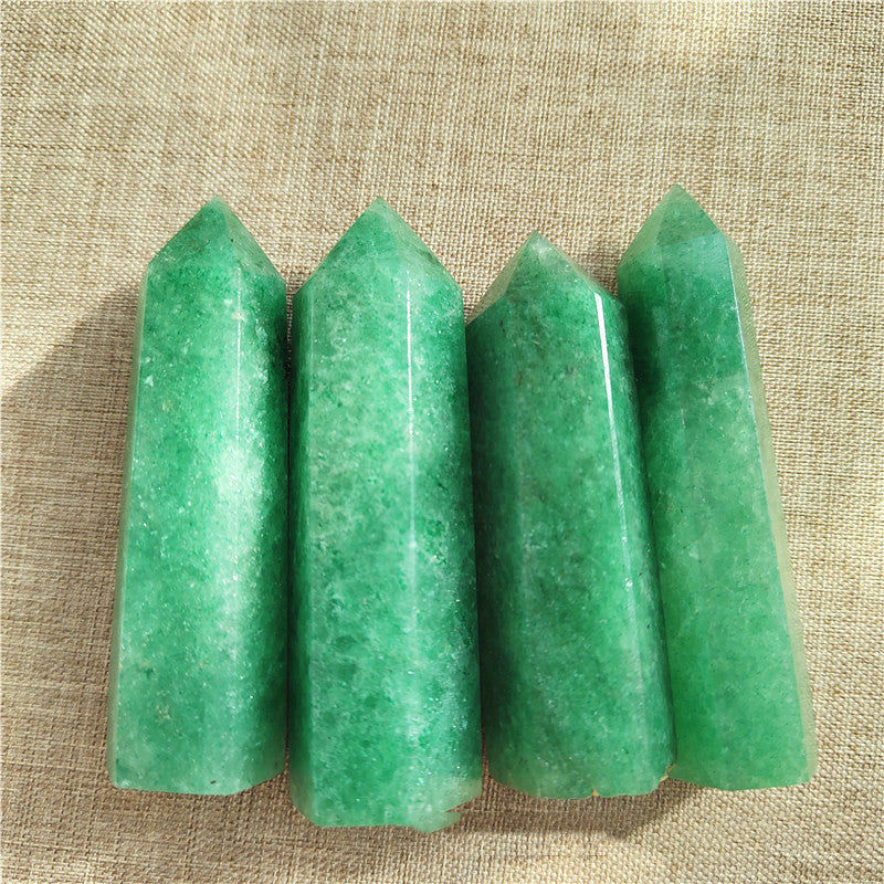 Natural Dongling Jade Crystal Polished Hexagonal Pillar Decorative Ornaments