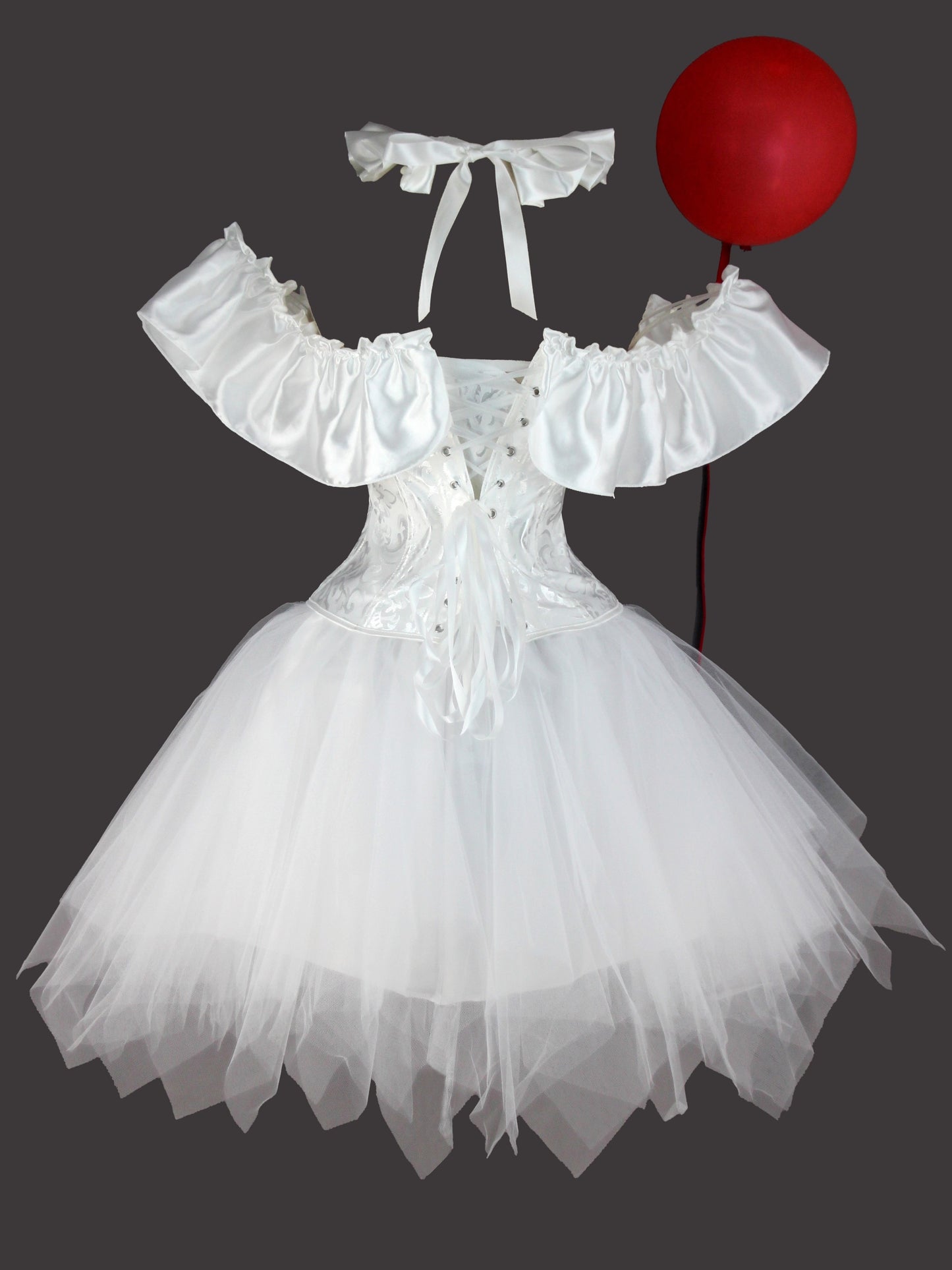 Halloween Clown L Return Of The Soul Dress Up Set, PIERROT CLOWN Dress Up Set, Bodycon Slim Fit Bodysuit And TUTU Skirt Set