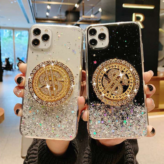 3D Diamond Dollar Turnplate Phone Case Luxury Designer