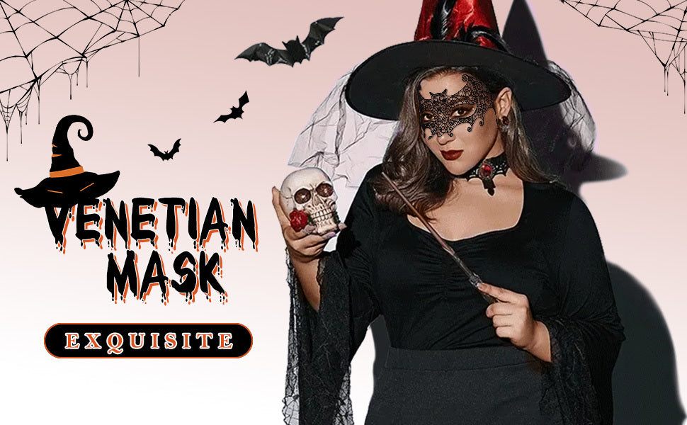 Halloween Lace Masks Black Masquerade Ball Venetian Eyemask Cosplay Costume Jewelry For Women