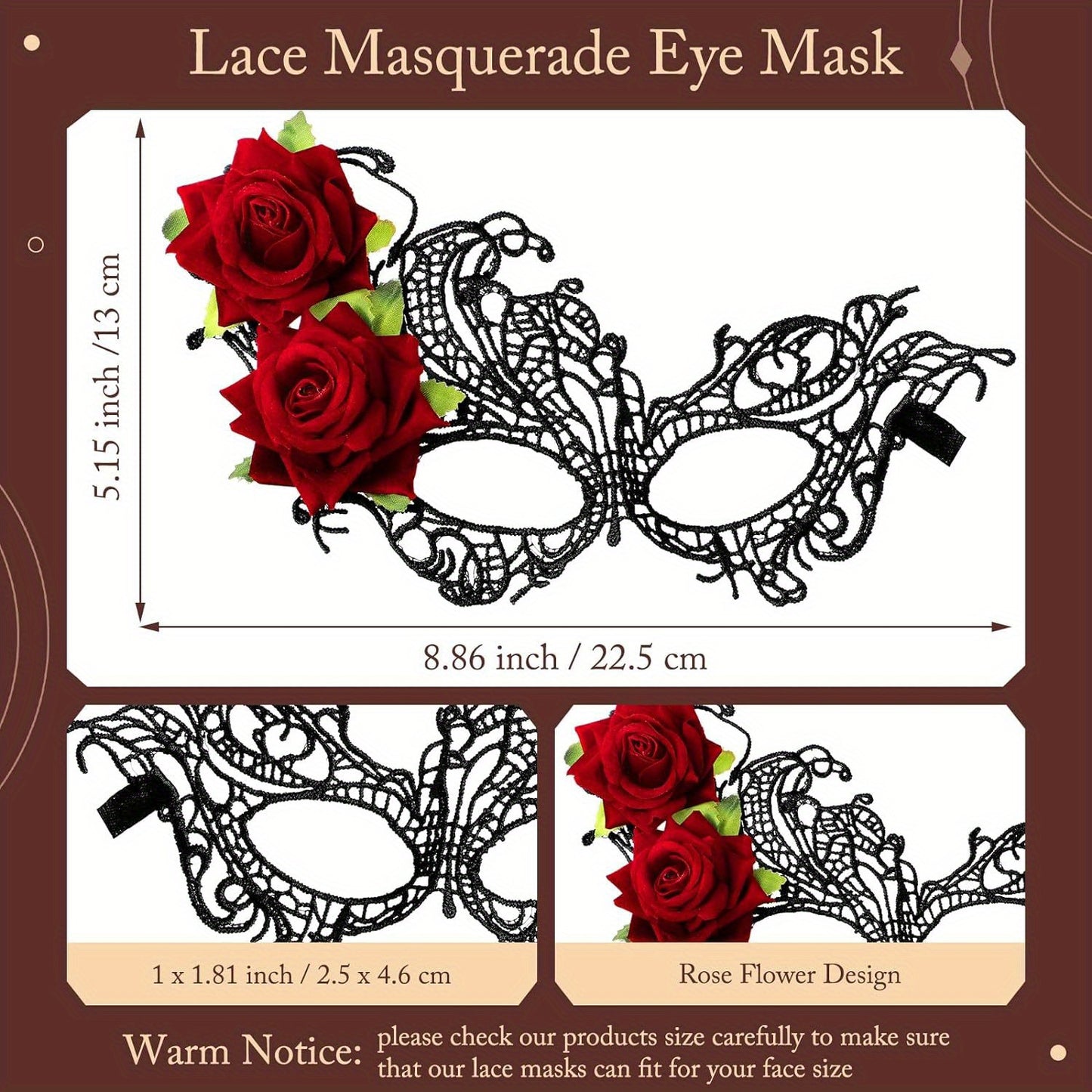 Women's Rose Lace Makeup Party Mask Lace Eye Mask Ladies Venetian Mask Multi-color Makeup Party Mask Ladies Girls Halloween Carnival Party