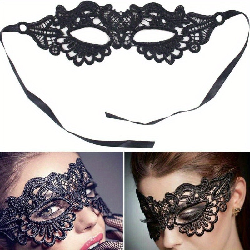 4-Pack Fabric Lace Eye Masks for Women - Elegant Masquerade Halloween Christmas Party Cosplay Accessories