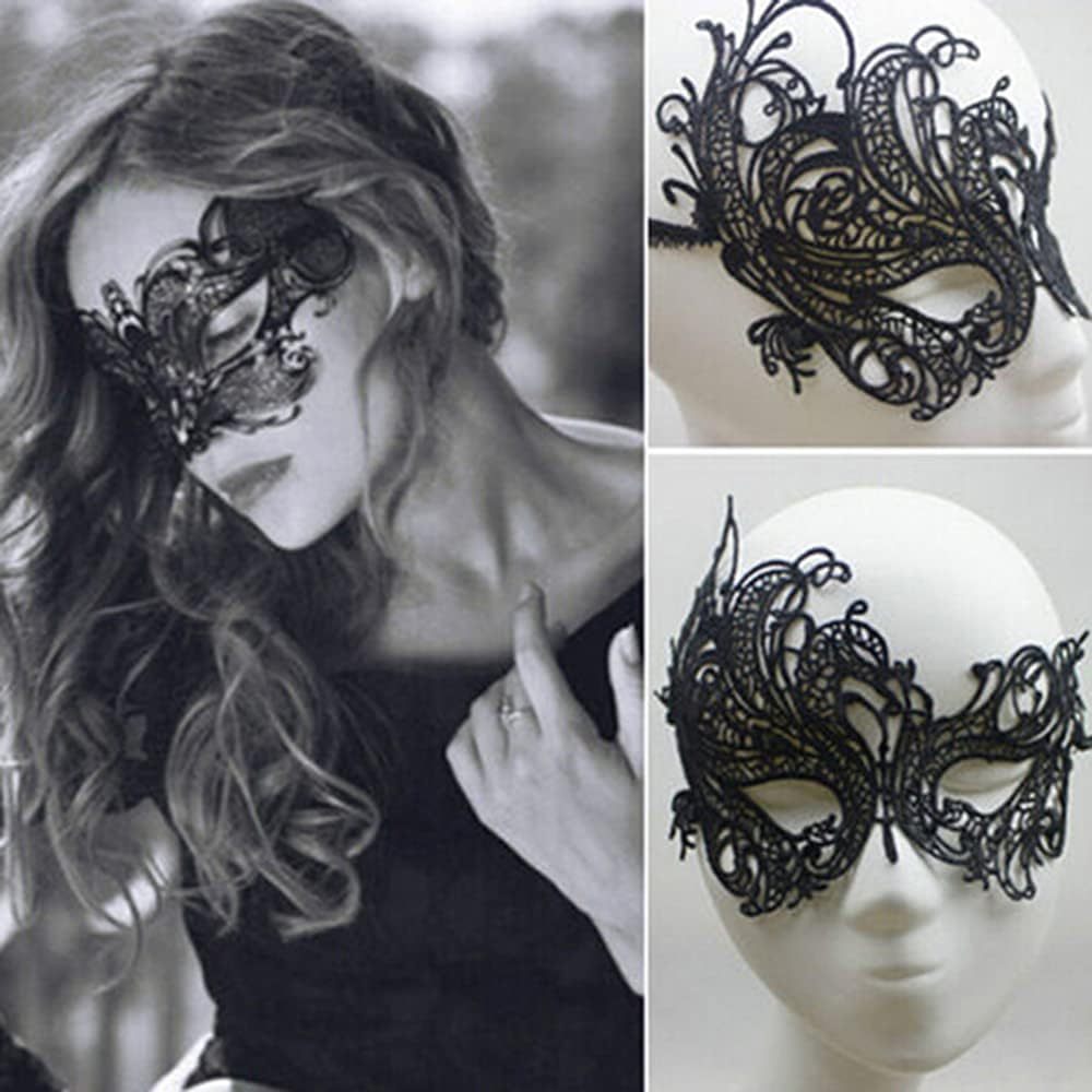 4-Pack Fabric Lace Eye Masks for Women - Elegant Masquerade Halloween Christmas Party Cosplay Accessories