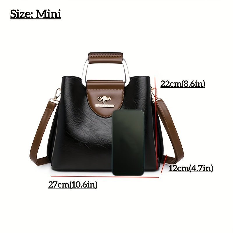 Women's Retro Style Handbag, Stylish Crossbody Bag, PU Leather Shoulder Purse For Daily Use