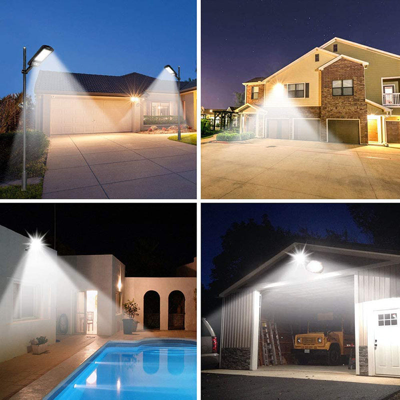 2 PCS Solar Wall Lights Outdoor Waterproof, 240 LED Solar Street Lights Outdoor Motion Sensor with Remote Control, 3 Modes Solar Lights for Outside Yard, Garden, Path & Parking Lot