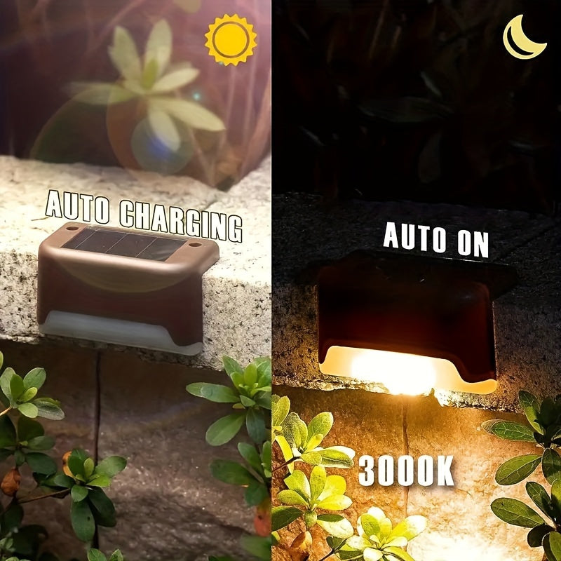 12 Pack Solar Outdoor Warm Garden Lights, Household Garden Arrangement Waterproof Stairs Deck Lights, Aisle Wall Lights, Rail Decorative Lights