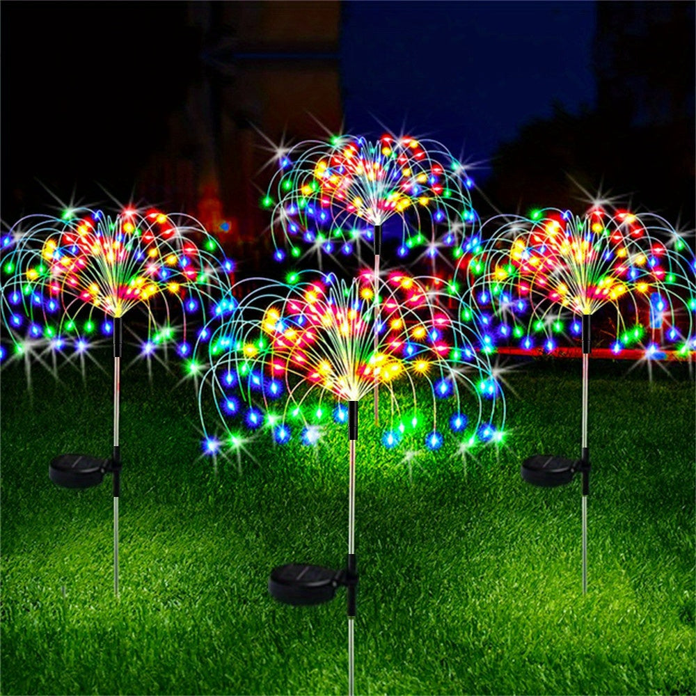 4 Set Of 8 Modes 200 LED Solar Lawn Lights, Solar Fireworks Lights, Fairy Lights, Home Decoration, Bedroom Decoration. Eid Al-Adha Mubarak