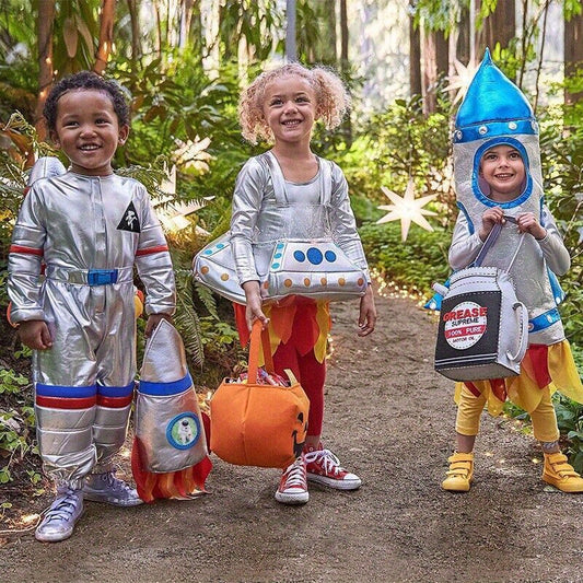 Kids' Astronaut Costume Set for Halloween - Polyester Space Rocket Outfit with Accessories, Perfect for Parties & Stage Performances