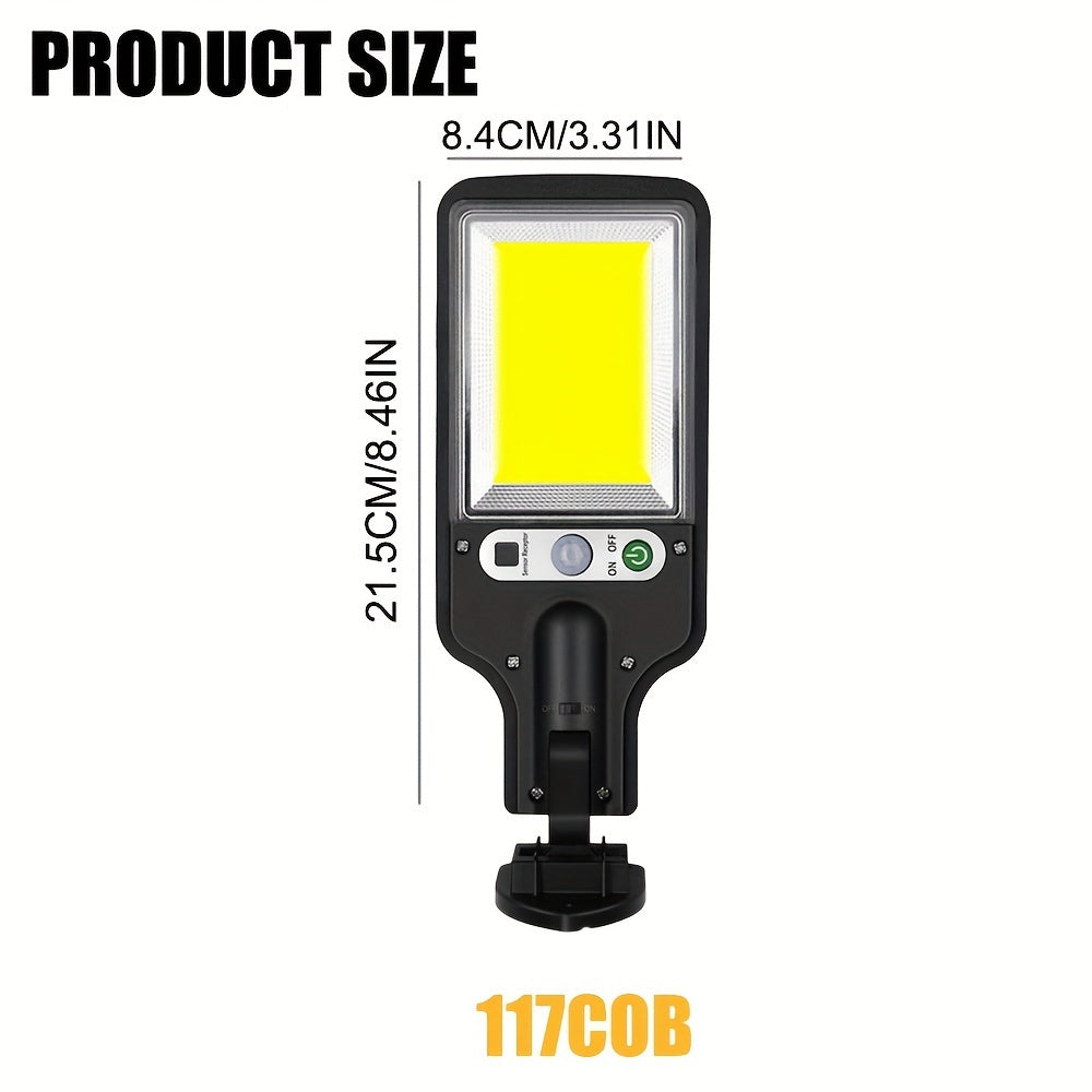 2/ 4/ 8pcs Solar Street Lights 117COB Outdoor Solar Lamp 3 Light Modes Waterproof Motion Sensor Security Lighting for Garden Patio Path