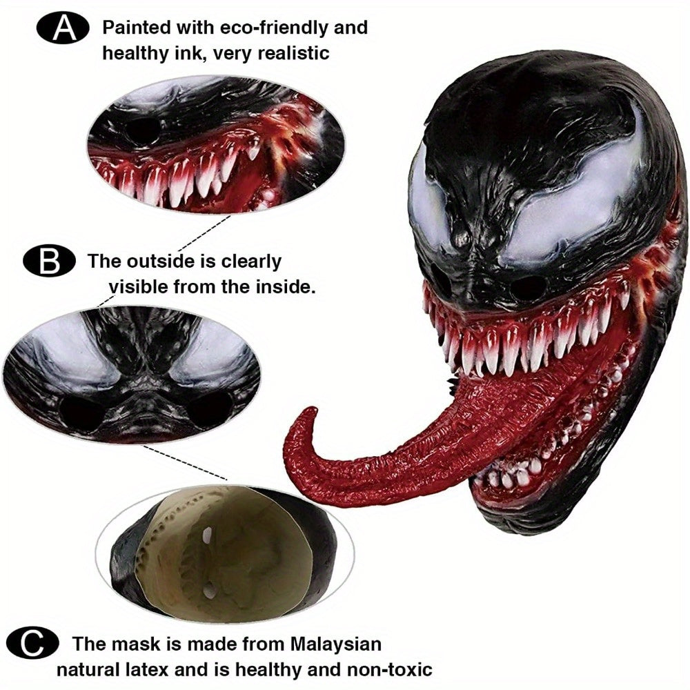 Halloween Scary Venom Mask Costumes for Adult, Deluxe Venom Helmet Cosplay Costumes For Novelty Halloween Masks