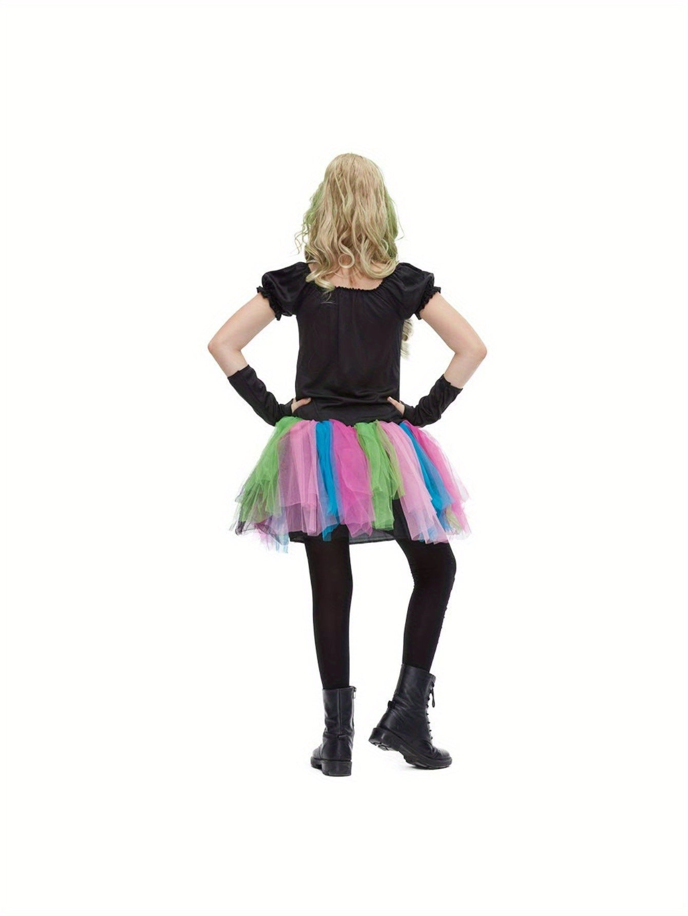 EraSpooky Girl's Funky Punky Bones Dress with Sleeves and Leggings