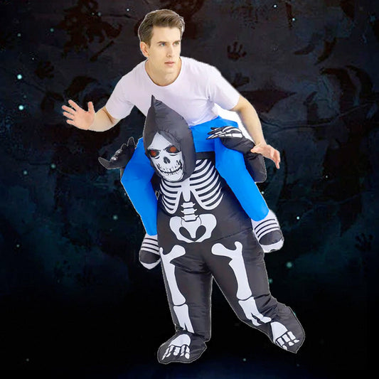 Halloween and Christmas Cosplay-Inflatable Skeleton Carry Me On The Shoulder Costume Ride Costumes Air Blow Up Suit Party Dress Halloween Cosplay Adult Size