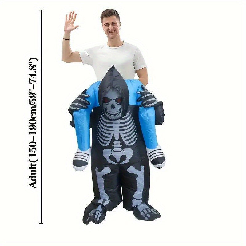 Halloween and Christmas Cosplay-Inflatable Skeleton Carry Me On The Shoulder Costume Ride Costumes Air Blow Up Suit Party Dress Halloween Cosplay Adult Size