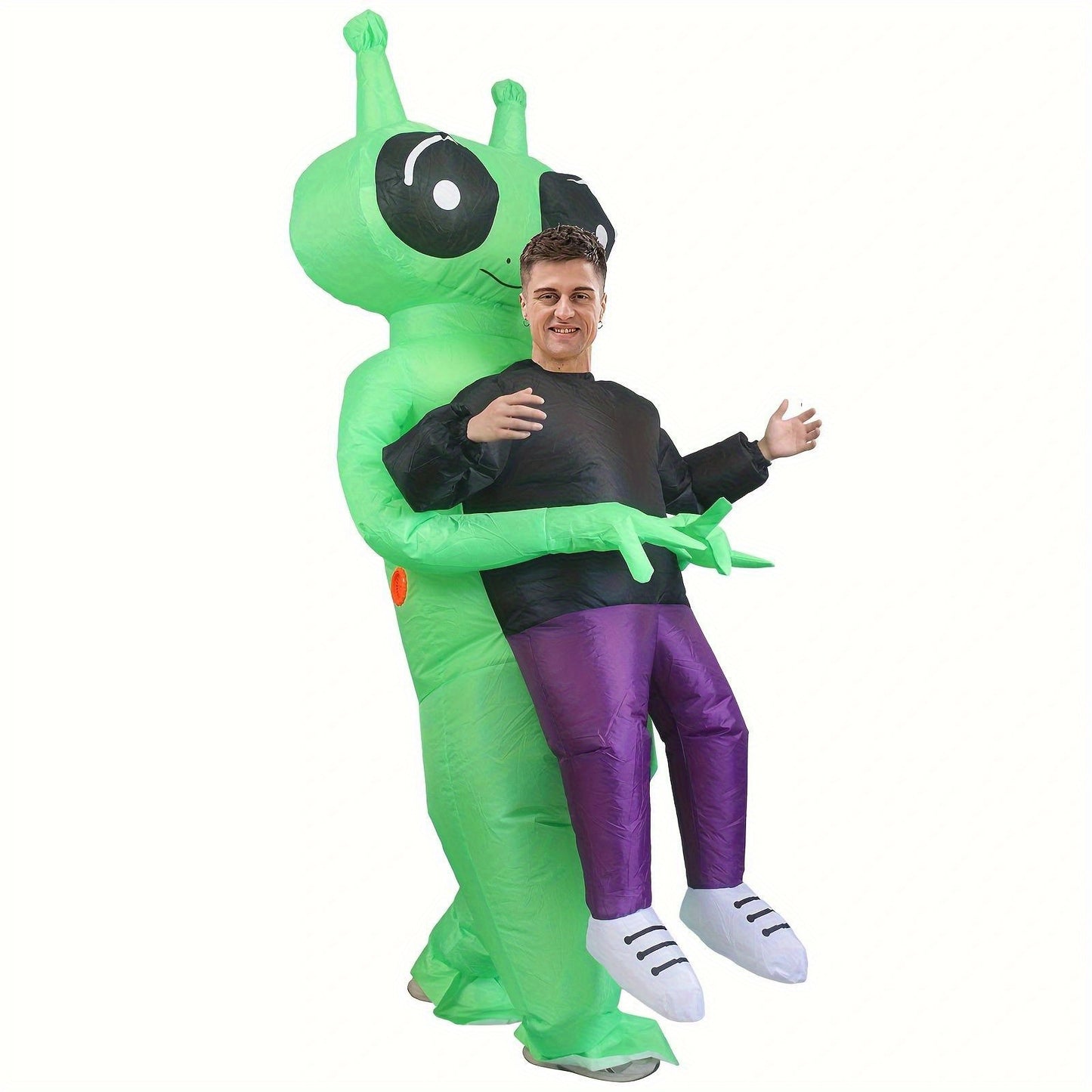 1pc Inflatable Green Alien Costume Halloween Ghost Hug Man Spoof Dress Up Performance Creative Costume Halloween Gift halloween gift