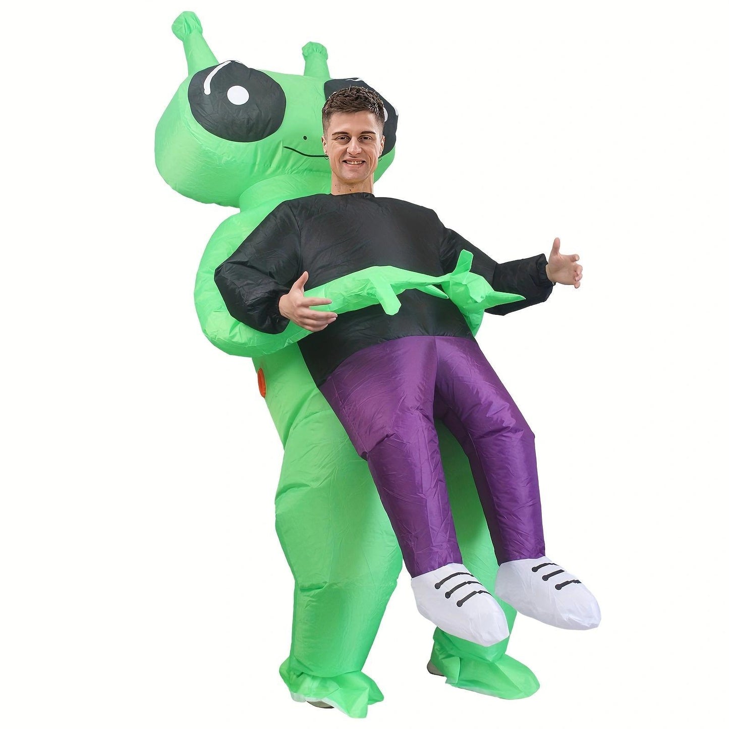 1pc Inflatable Green Alien Costume Halloween Ghost Hug Man Spoof Dress Up Performance Creative Costume Halloween Gift halloween gift