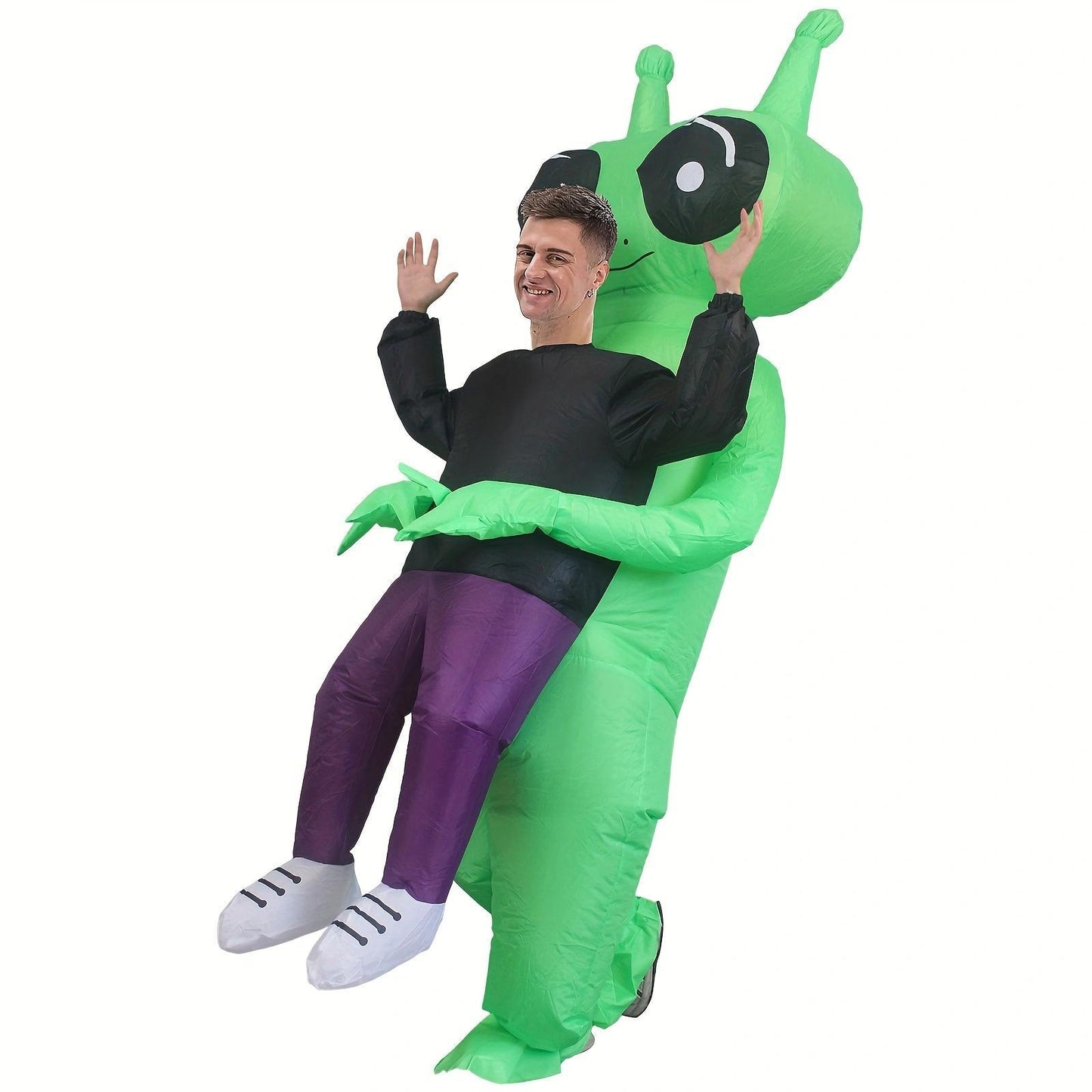 1pc Inflatable Green Alien Costume Halloween Ghost Hug Man Spoof Dress Up Performance Creative Costume Halloween Gift halloween gift