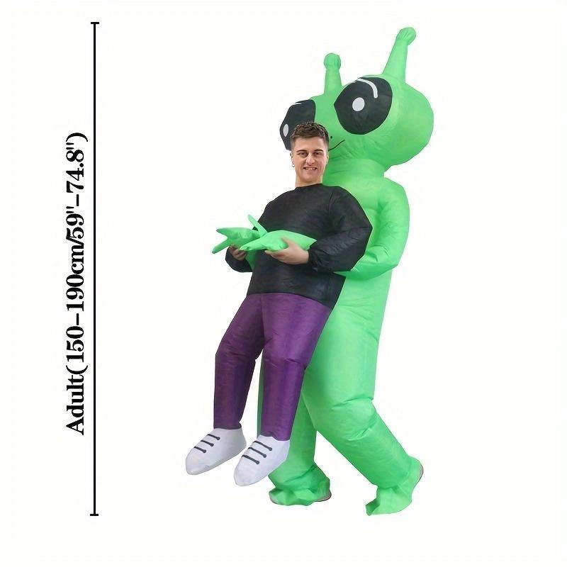 1pc Inflatable Green Alien Costume Halloween Ghost Hug Man Spoof Dress Up Performance Creative Costume Halloween Gift halloween gift