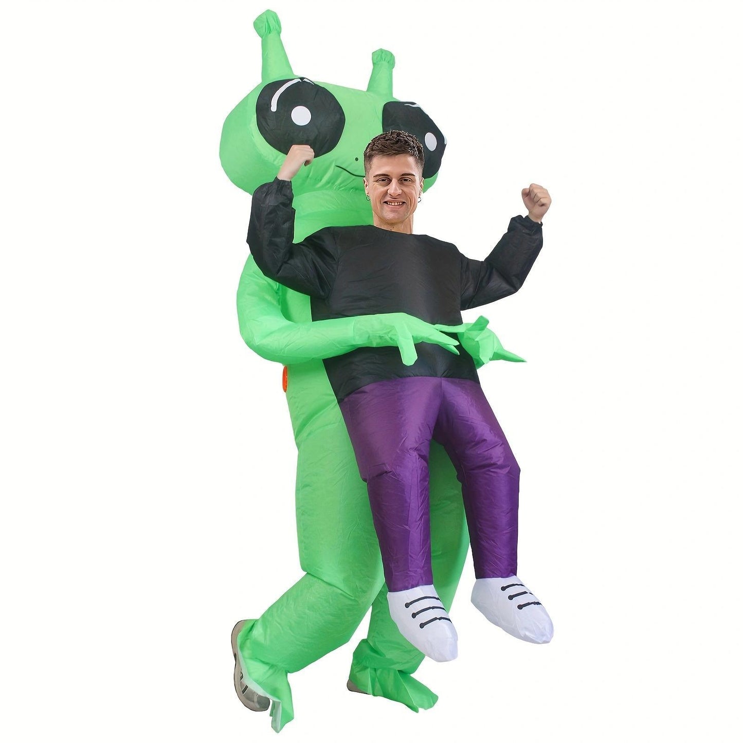 1pc Inflatable Green Alien Costume Halloween Ghost Hug Man Spoof Dress Up Performance Creative Costume Halloween Gift halloween gift