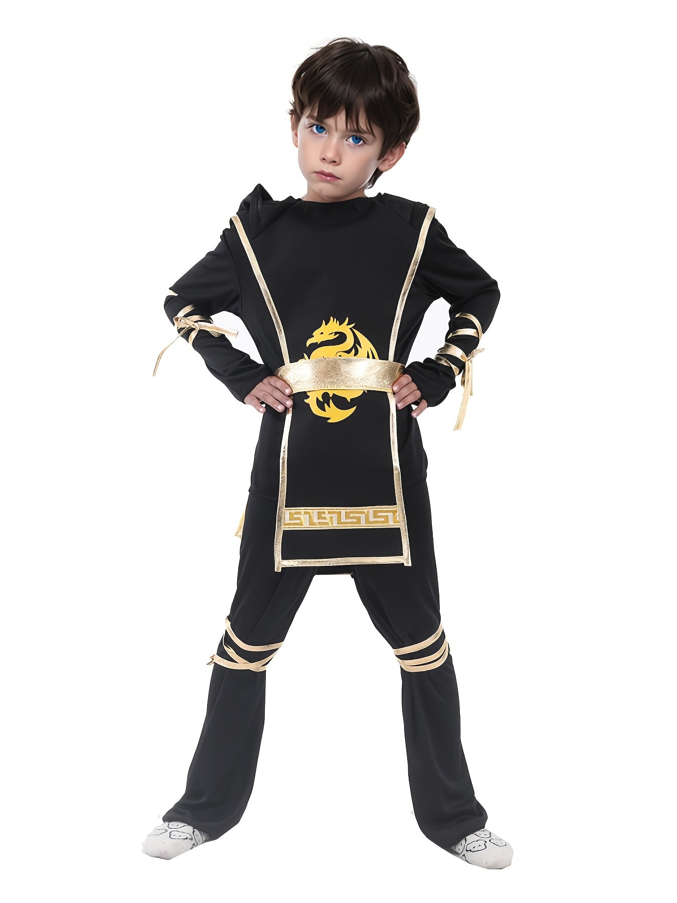 Carnival Kids Dragon Samurai Costume Cosplay Warrior For Children Boys, Girls Halloween Dress Up