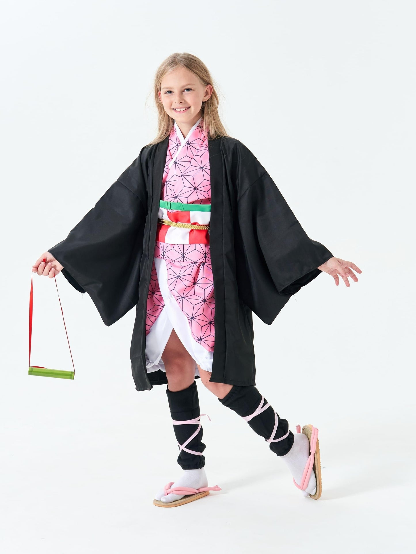 Enchanting Japanese Anime Kimono Dress Set For Kids - Perfect For Halloween & Costume Parties With Free Stickers Included