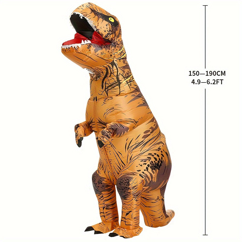 2pcs Inflatable Dinosaur Costume Adult Fancy Dinosaur Suit Blow Up Trex Full Body Dino Costume For Halloween Cosplay Party