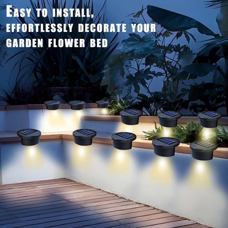 4/8pcs Solar Outdoor Step Lights, Upgraded Outdoor Garden Lights, Step Courtyard Terrace Handrails, Fence Lights, Light Controlled Automatic Switch, White Warm Light, Suitable For Various Outdoor Environments