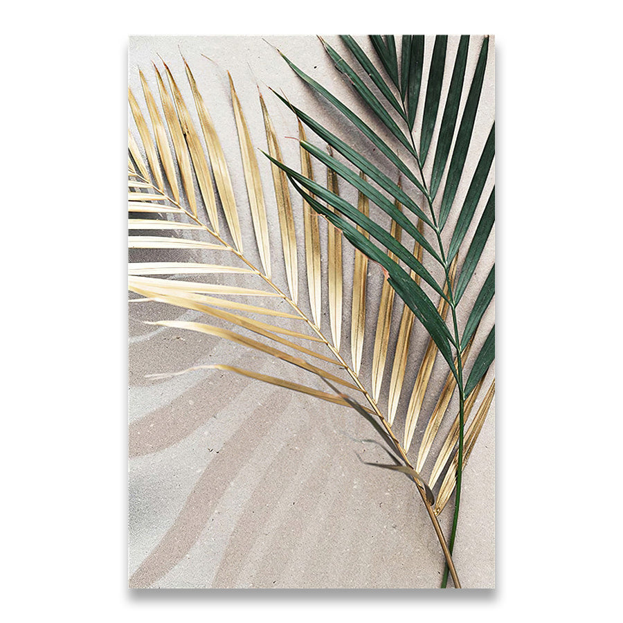 Golden Palm Botanical Canvas Painting Nordic Botanical Print Home Decor