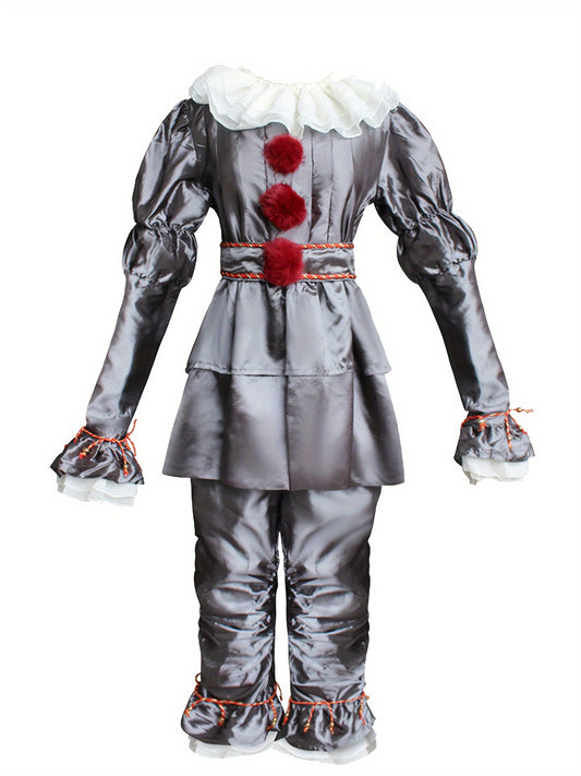 Boys Halloween Scary Clown Character Clothing, Horror Style Halloween Clothes For Party