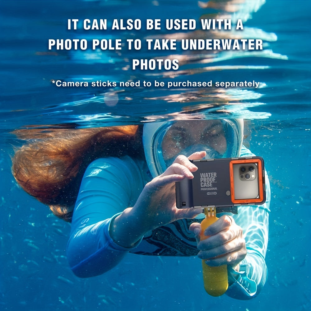 1pc Phone Case With 15m Diving Waterproof Universal Diving Underwater Case Photo Video For iPhone 14/13/12/11 Pro Max Xr/X/Xs Case For Samsung Galaxy S22/S21/S20/S10 Ultra Plus, 50ft Waterproof Swimming Snorkeling Protective