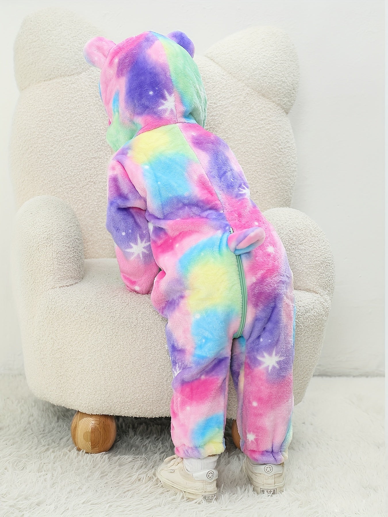 Little Monster Single Layer Cute Hooded Bodysuit, Toddler Baby's Zip Up Party Cosplay Jumpsuit