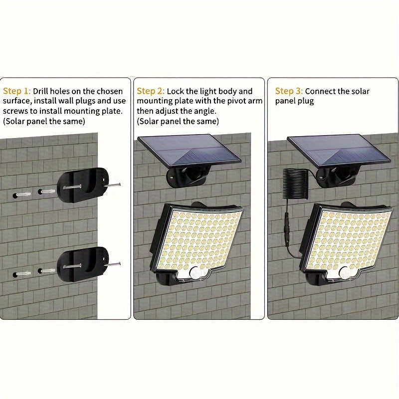 Dual-Pack Solar-Powered LED Lights With Motion Sensor - Waterproof, 135° Wide Beam, Remote Control, Perfect For Gardens & Outdoor Spaces