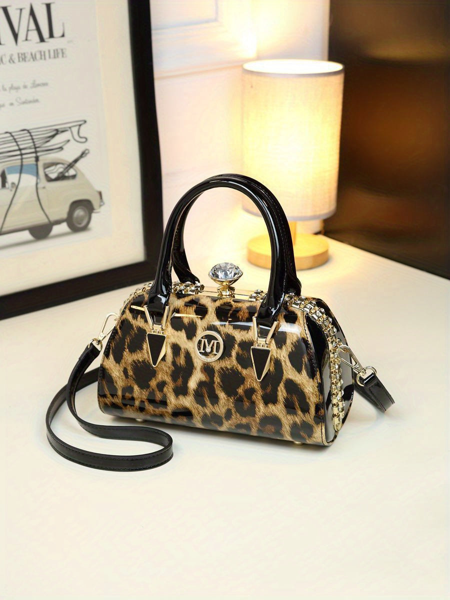 Elegant Rhinestone Decor Handbag, Classic Niche Design Shoulder Bag, Women's Trendy Top Handles Bag