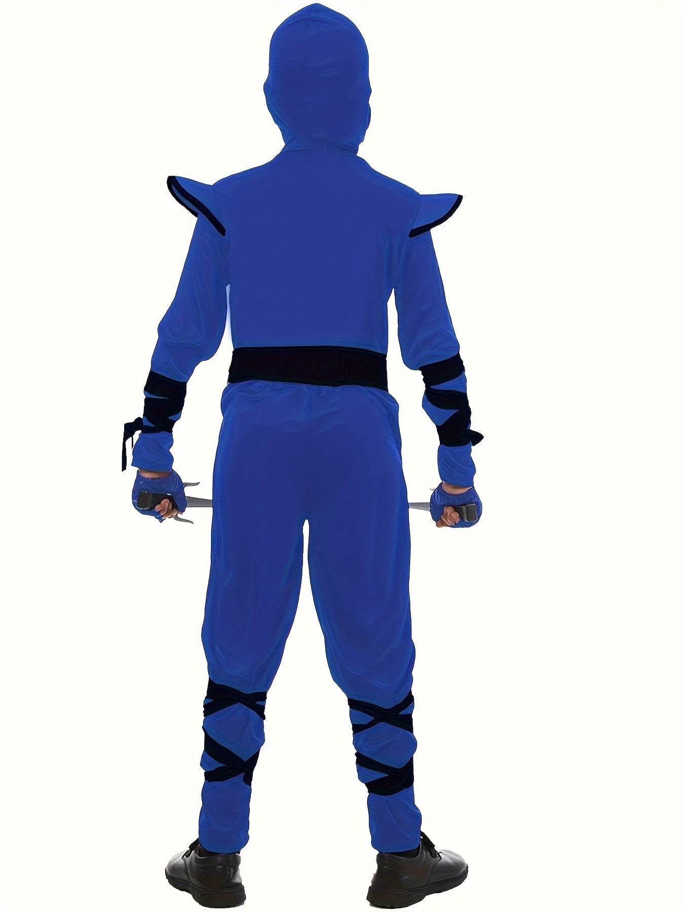 Deluxe Children's Ninja Outfit Set, Muscle Ninja Apparel for Halloween Boys Role-play, Polyester Spandex Blend, Crew Neck, Zippered, Suitable for Over 3 Years Old