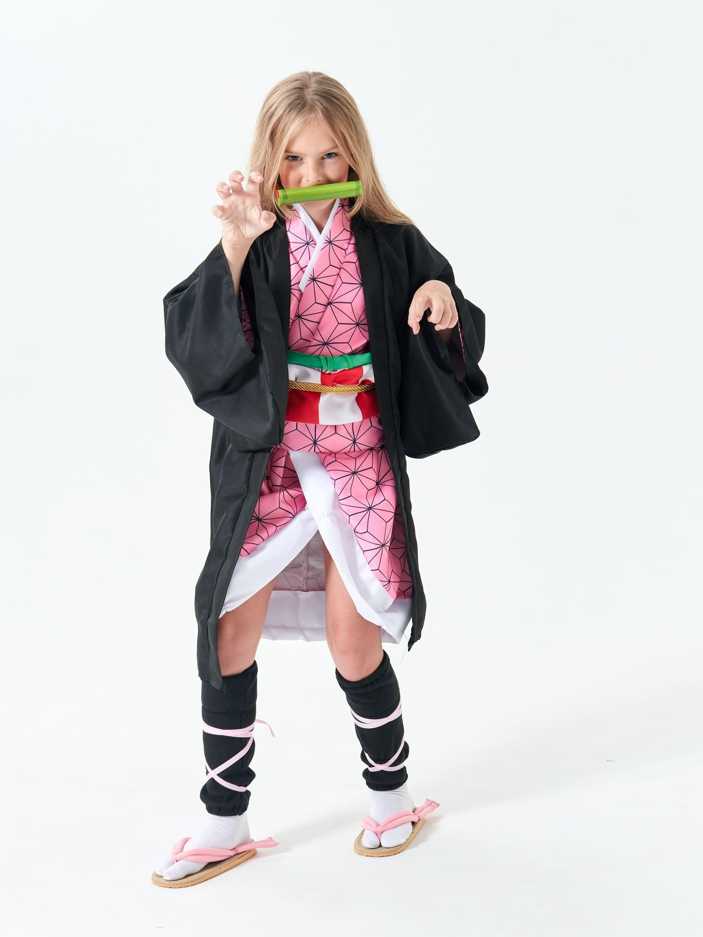 Enchanting Japanese Anime Kimono Dress Set For Kids - Perfect For Halloween & Costume Parties With Free Stickers Included