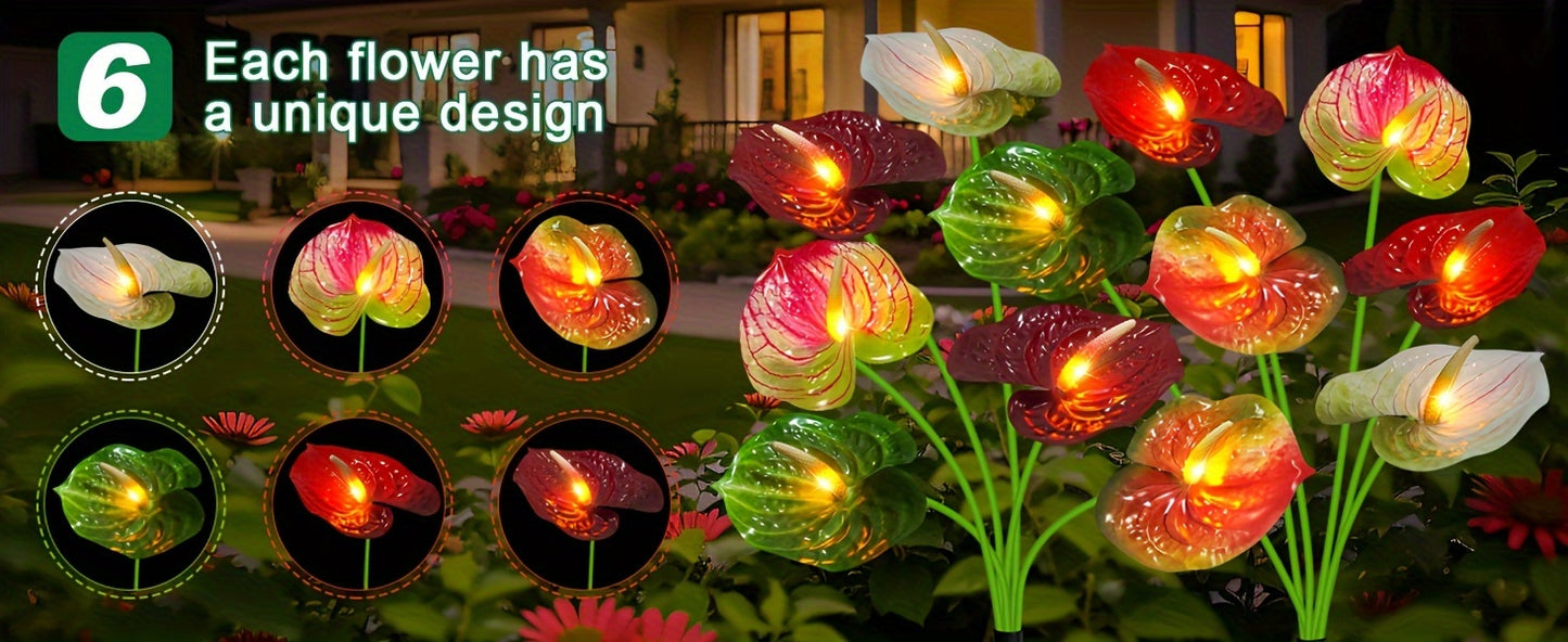 4 Pack Solar Garden Lights - New Iron Art Outdoor Decorative Stake Lighting for Garden, Lawn, Patio & Balcony, Thoughtful Gift for Garden Lover