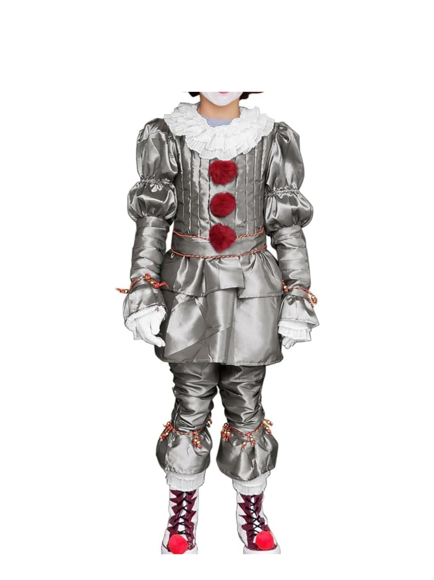 Children's Joker Halloween Role Playing Costume - Luxury Halloween Horror Joker Costume Horror Makeup Role Playing Costume Silver