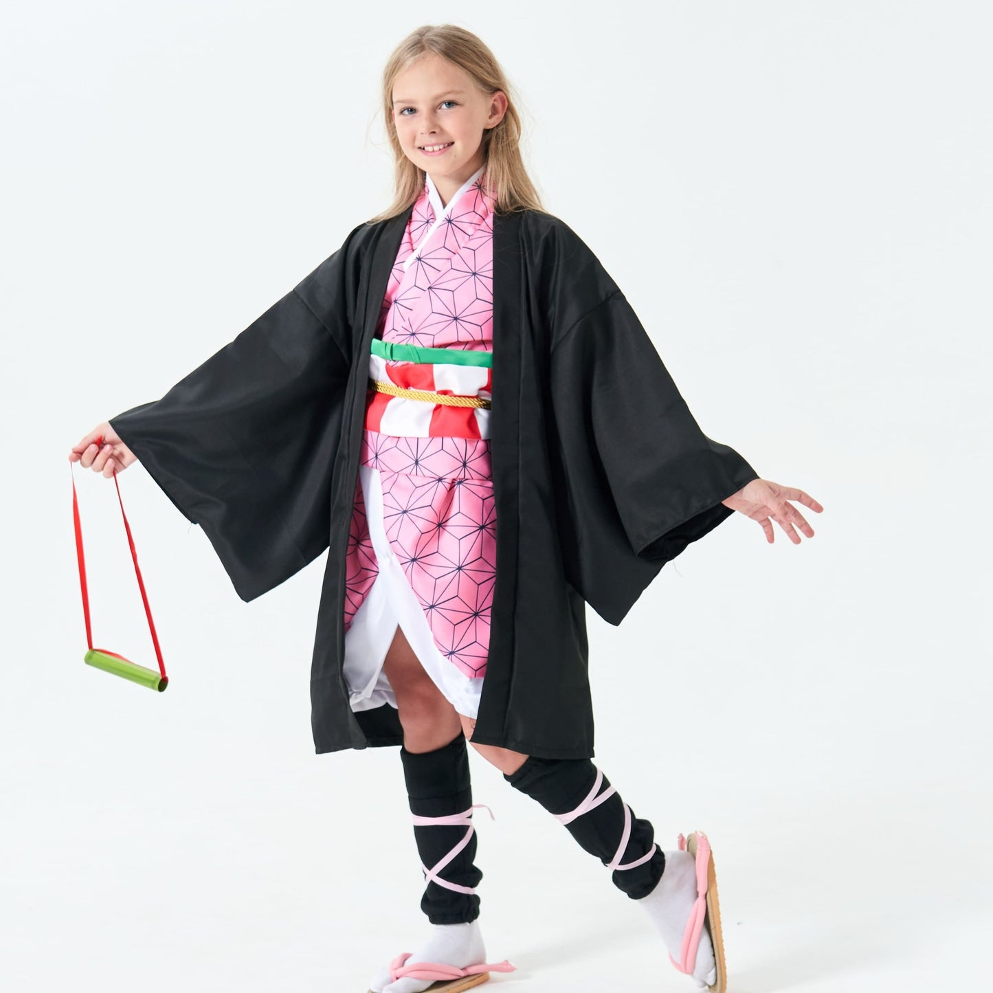 Enchanting Japanese Anime Kimono Dress Set For Kids - Perfect For Halloween & Costume Parties With Free Stickers Included