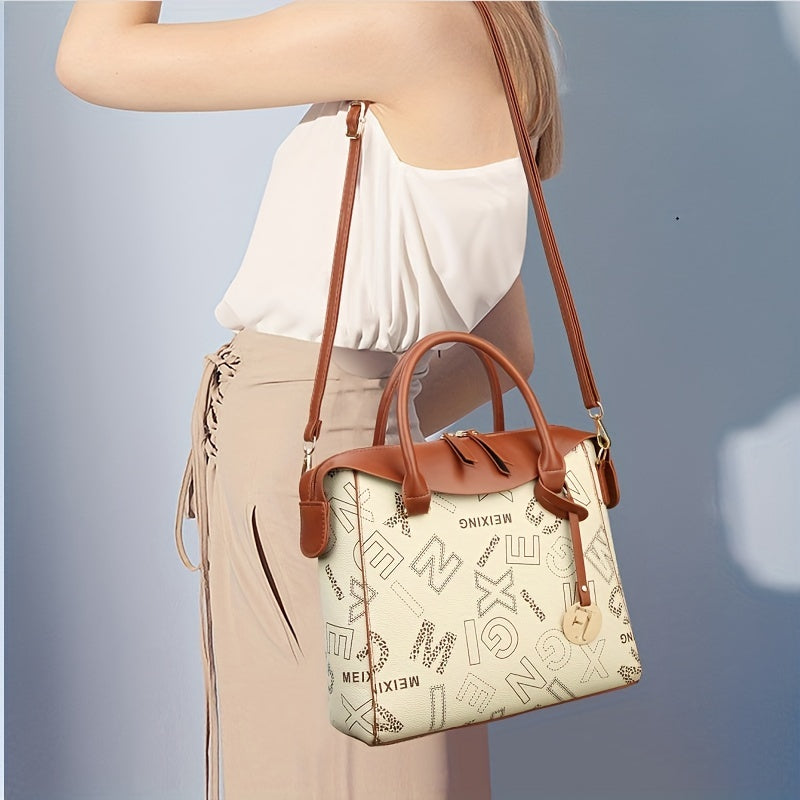 Crocodile Print Crossbody Bag, Luxury Shoulder Bag, Women's Fashion Handbag & Purse For Commute