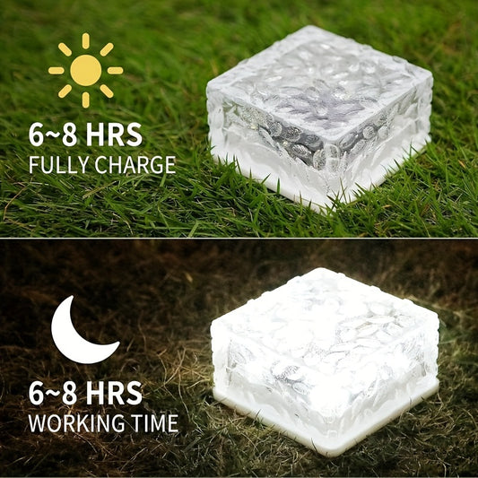 Outdoor Solar Lights for Charming Yard Glow/ set of 6 Ice Brick Light