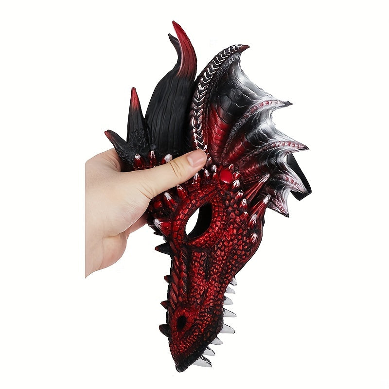 1pc Party Masquerade Cosplay Dragon Mask Halloween   Props Mask PU Material Mask