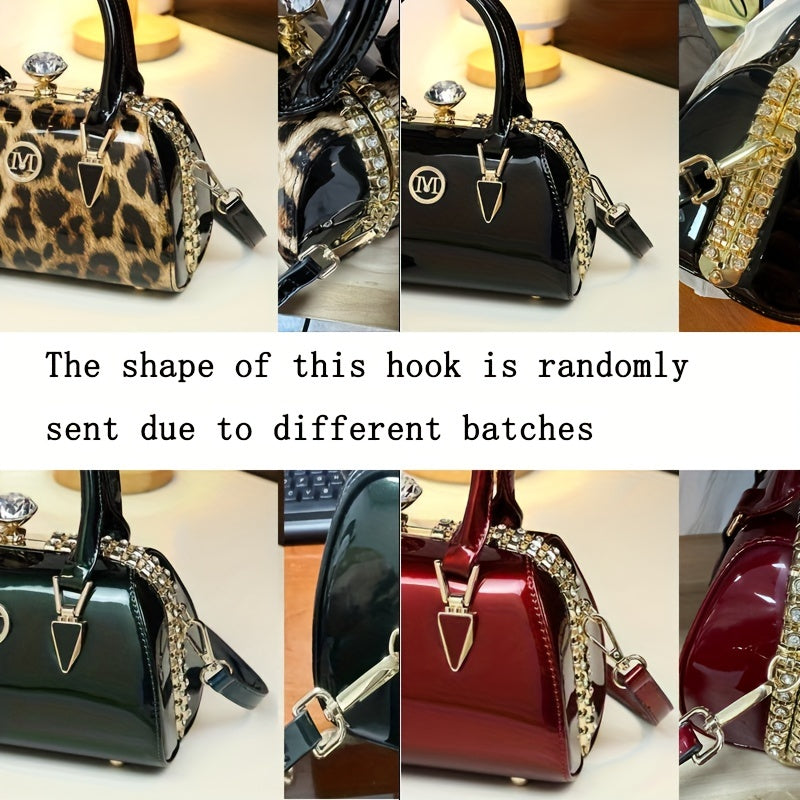 Elegant Rhinestone Decor Handbag, Classic Niche Design Shoulder Bag, Women's Trendy Top Handles Bag