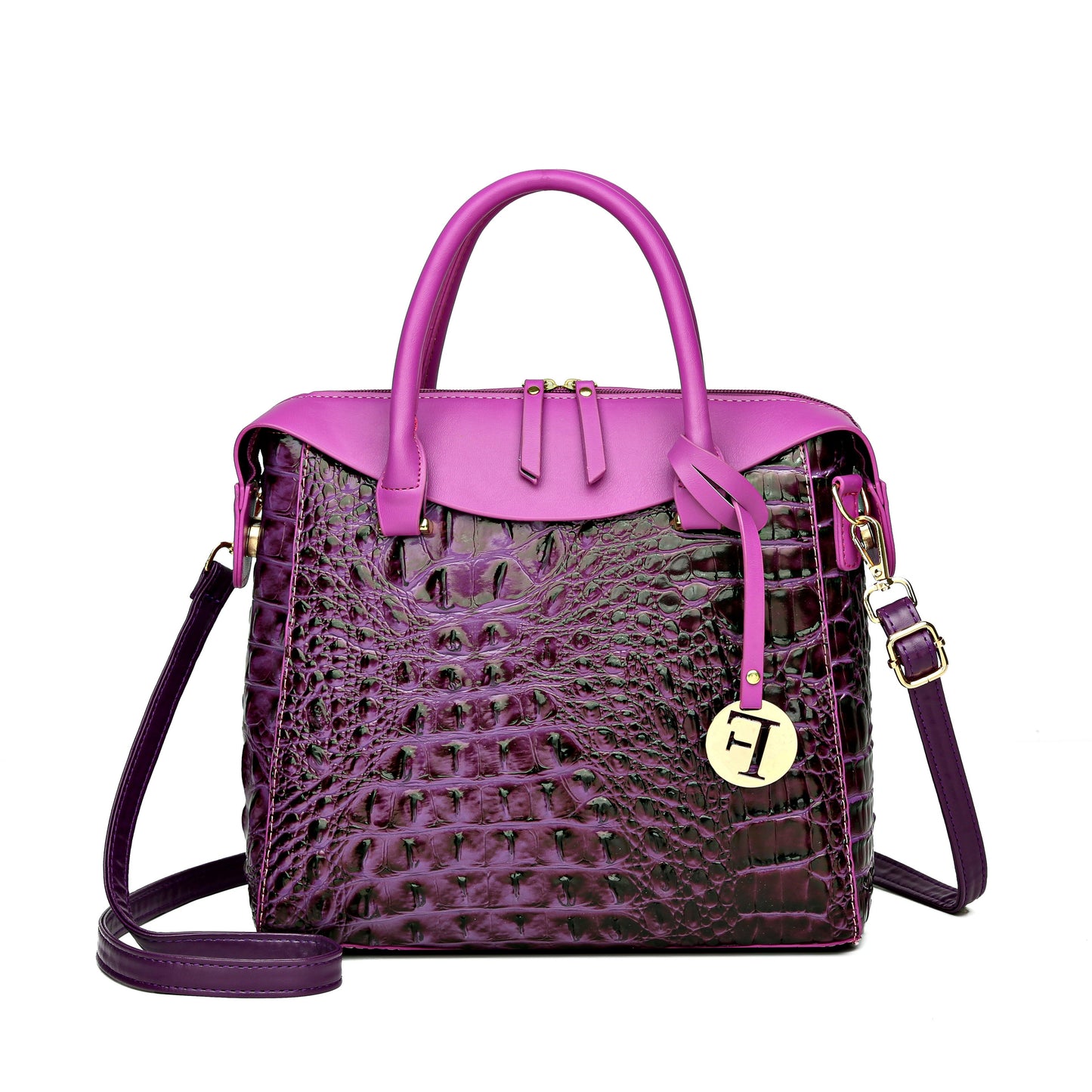 Crocodile Print Crossbody Bag, Luxury Shoulder Bag, Women's Fashion Handbag & Purse For Commute