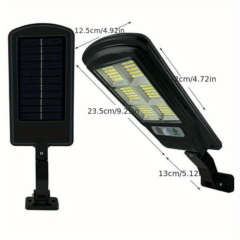 2 PCS Solar Wall Lights Outdoor Waterproof, 240 LED Solar Street Lights Outdoor Motion Sensor with Remote Control, 3 Modes Solar Lights for Outside Yard, Garden, Path & Parking Lot