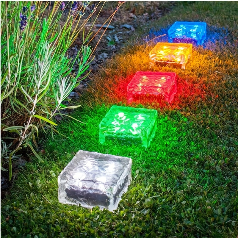 Outdoor Solar Lights for Charming Yard Glow/ set of 6 Ice Brick Light